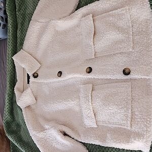 White fleece jacket
